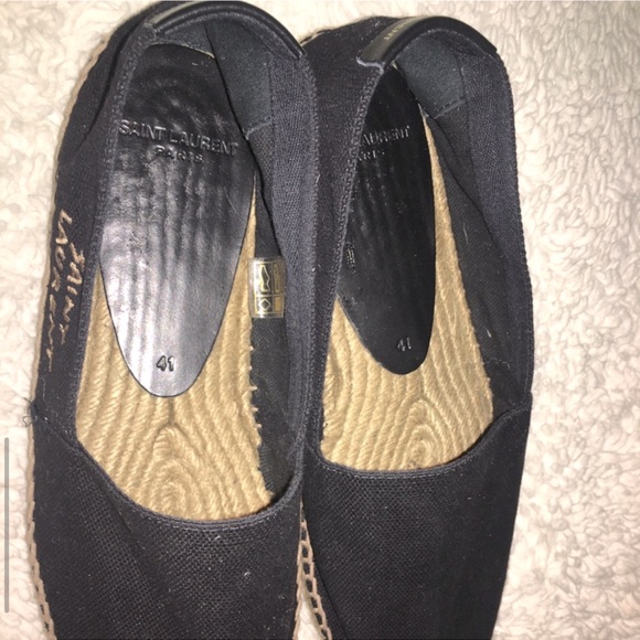 Saint Laurent Embroidered Espadrilles in Black Canvas - Picture 5 of 12